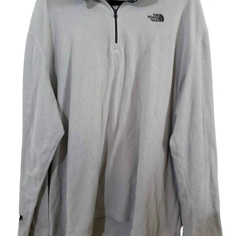 The North Face Mens Gray 1/4 Zip Fleece Long Sleeve Sweatshirt Pullover XXXL /3X